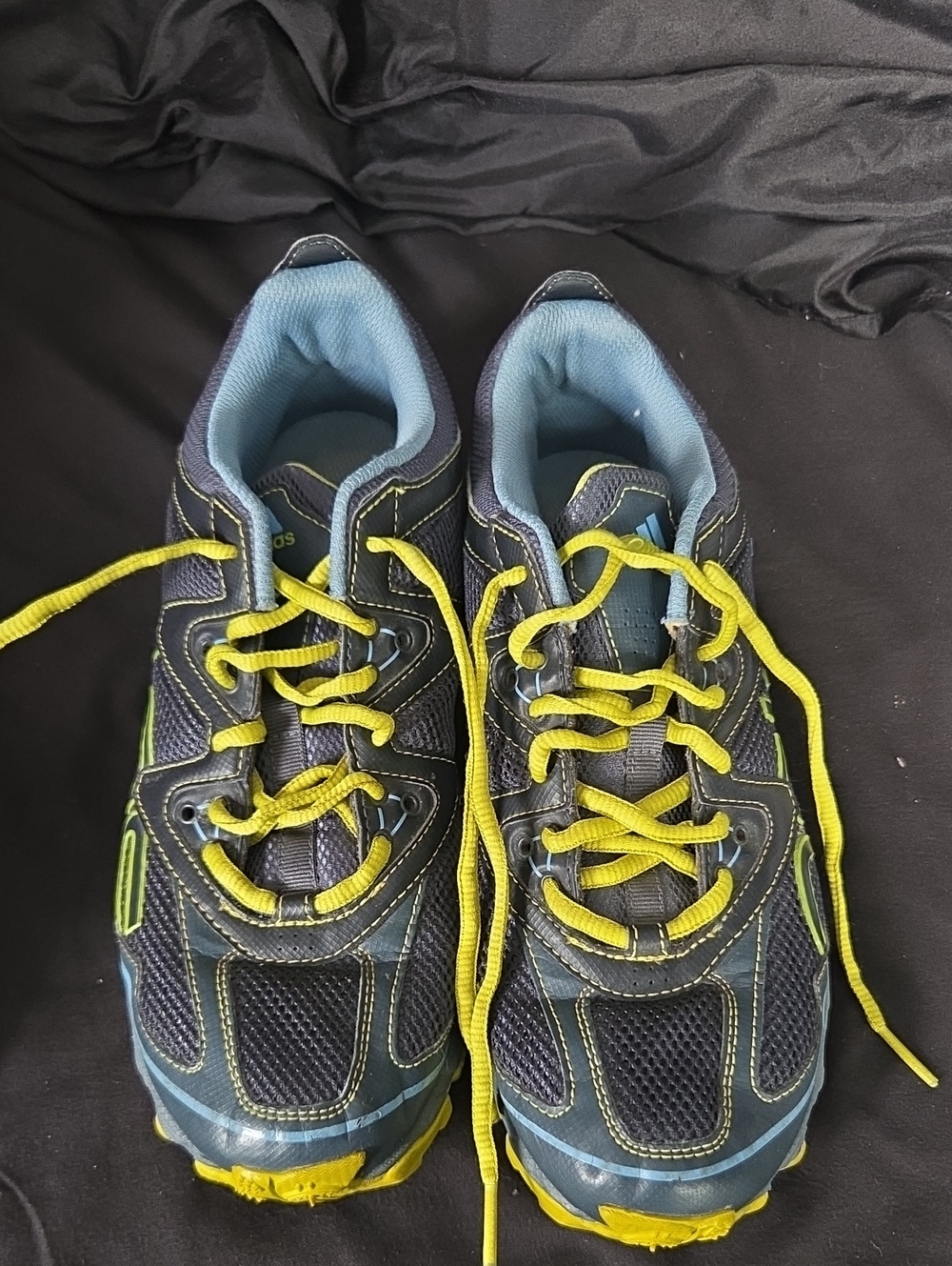 adidas Navy and Lime Kids' Sneakers
